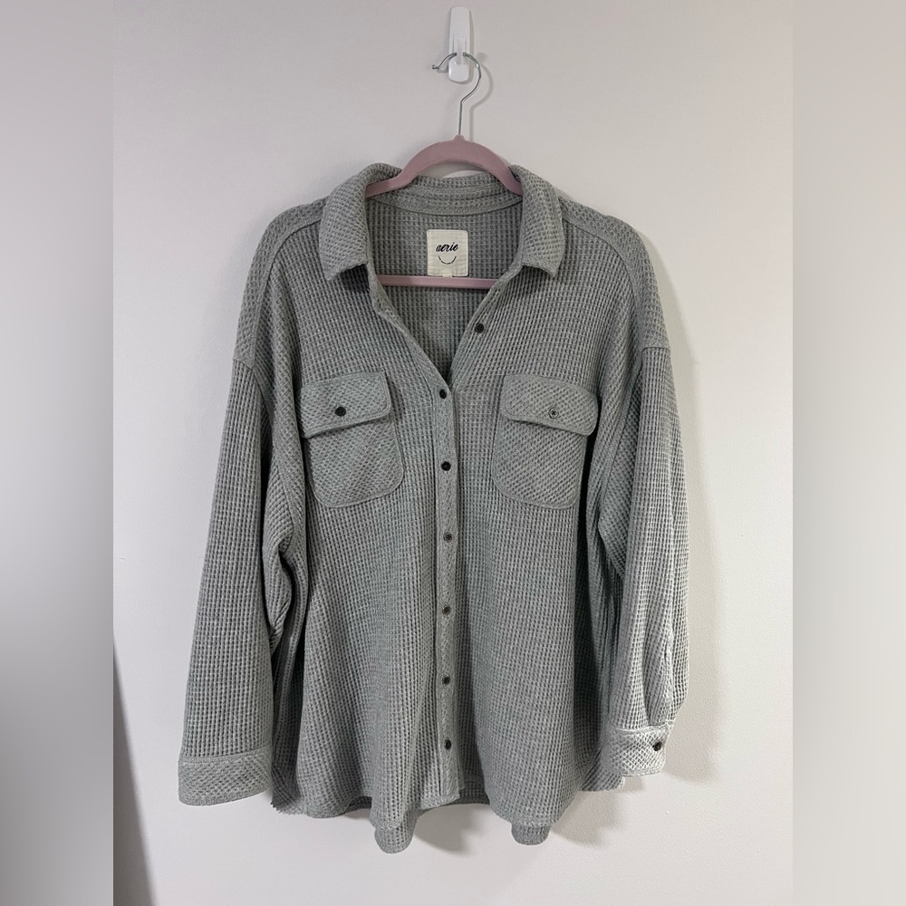 Aerie Waffle Oversized Lumberjane Shirt